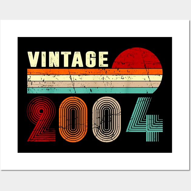 Vintage 2004 Funny 16 Years Old Boys and Girls 16th Birthday T-Shirt Wall Art by dannetee